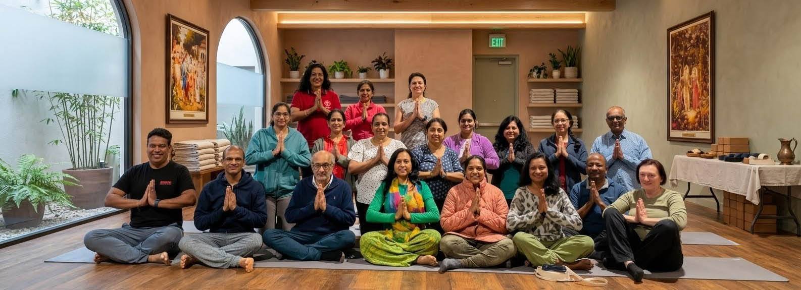 Founder Sushma Srivastava sharing her expertise in holistic yoga, mindfulness, and wellness coaching in San Francisco Bay Area - Ambashri Yoga