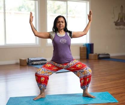 Therapeutic yoga poses focusing on knee strengthening, joint support, and mobility improvement
