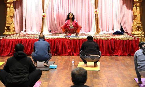 Inclusive group yoga classes suitable for all fitness levels and ages at Ambashri Yoga