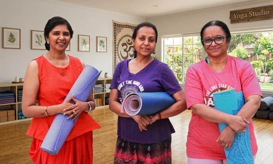 Sushma Srivastava guiding personalized therapeutic yoga and mindful healing techniques in the Bay Area